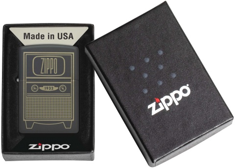  Зажигалка Zippo Vintage TV Design с покрытием Black Matte