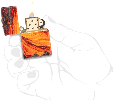  Зажигалка Zippo Lava Flow с покрытием 540 Tumbled Brass