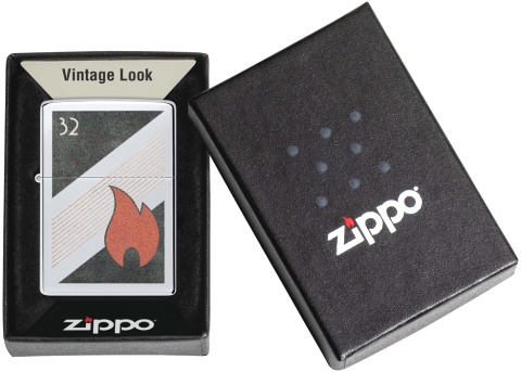  Зажигалка Zippo Vintage с покрытием High Polish Chrome