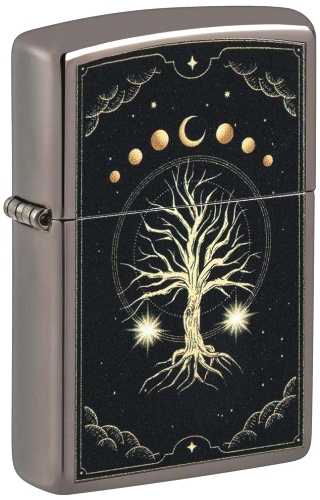  Зажигалка Zippo Mystic Nature Design с покрытием Black Ice®