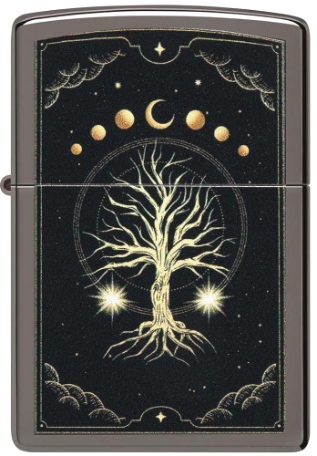  Зажигалка Zippo Mystic Nature Design с покрытием Black Ice®