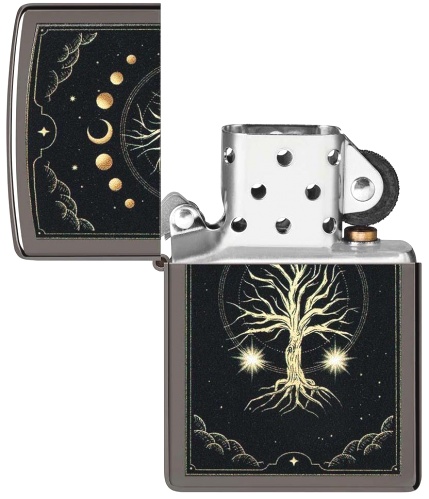  Зажигалка Zippo Mystic Nature Design с покрытием Black Ice®