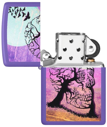  Зажигалка Zippo Skull Tree с покрытием Purple Matte