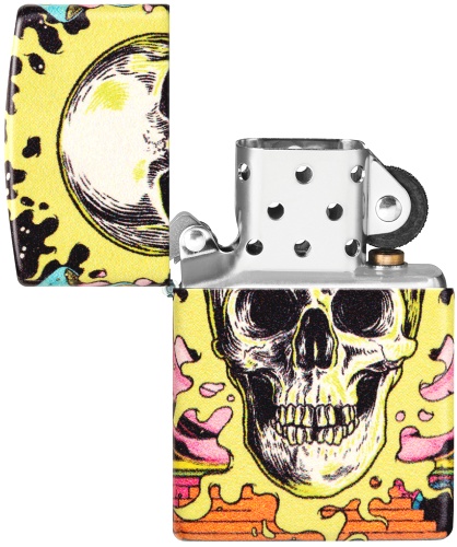  Зажигалка ZIPPO Skull Design с покрытием Glow In The Dark Green