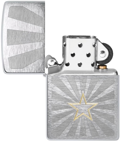  Зажигалка Zippo Star Design с покрытием Brushed Chrome