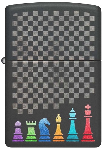  Зажигалка Zippo Chess Pieces с покрытием Black Matte