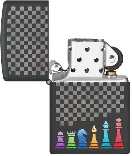  Зажигалка Zippo Chess Pieces с покрытием Black Matte