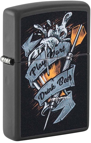  Зажигалка Zippo Darts с покрытием Black Matte