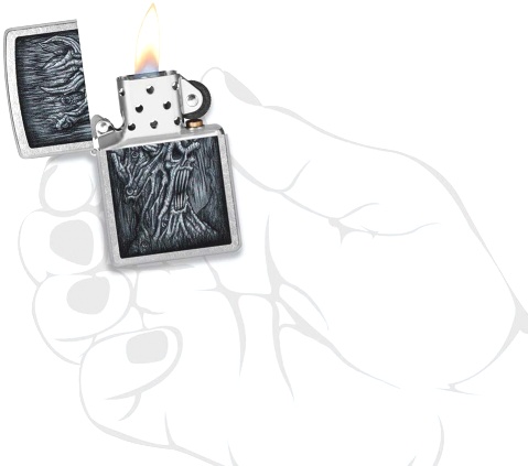  Зажигалка Zippo Evil Tree с покрытием Street Chrome