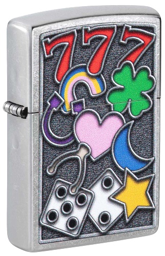  Зажигалка Zippo All Luck с покрытием Street Chrome