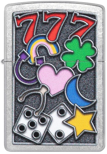  Зажигалка Zippo All Luck с покрытием Street Chrome