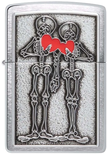  Зажигалка Zippo Couple Love с покрытием Brushed Chrome