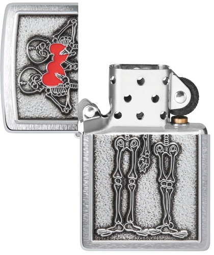  Зажигалка Zippo Couple Love с покрытием Brushed Chrome