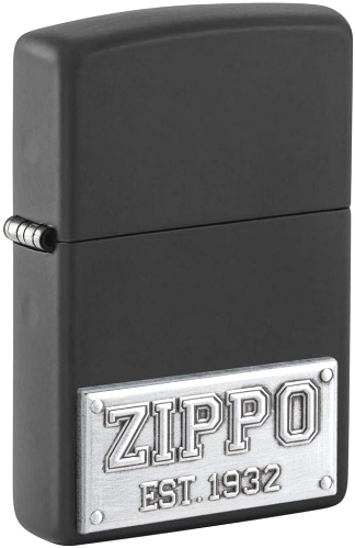  Зажигалка Zippo License Plate с покрытием Black Matte