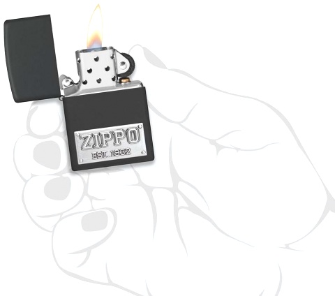  Зажигалка Zippo License Plate с покрытием Black Matte