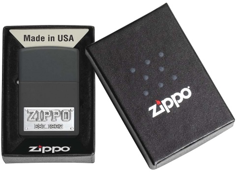  Зажигалка Zippo License Plate с покрытием Black Matte