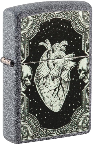  Зажигалка Zippo Heart Design с покрытием Iron Stone