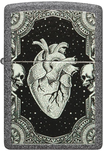  Зажигалка Zippo Heart Design с покрытием Iron Stone