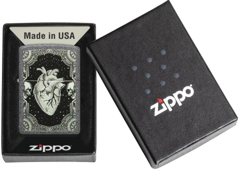  Зажигалка Zippo Heart Design с покрытием Iron Stone