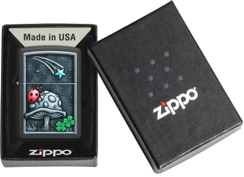  Зажигалка Zippo Ladybug Design с покрытием Black Matte