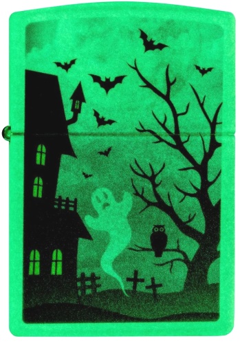  Зажигалка Zippo Spooky Design с покрытием Glow In The Dark Green