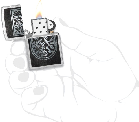  Зажигалка Zippo Dragon Design с покрытием Street Chrome