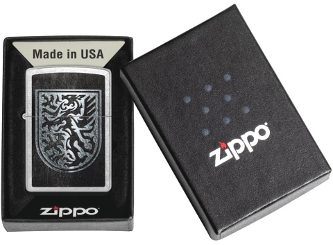  Зажигалка Zippo Dragon Design с покрытием Street Chrome