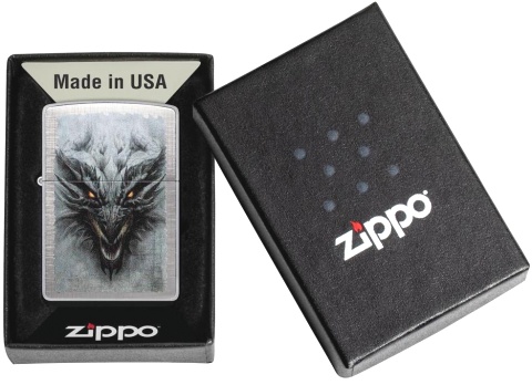  Зажигалка Zippo Dragon Design с покрытием Linen Weave