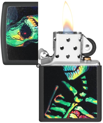  Зажигалка Zippo Skeleton Design с покрытием Black Light