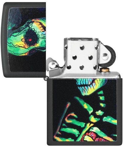  Зажигалка Zippo Skeleton Design с покрытием Black Light