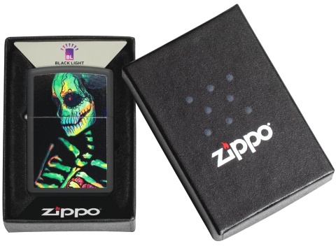  Зажигалка Zippo Skeleton Design с покрытием Black Light