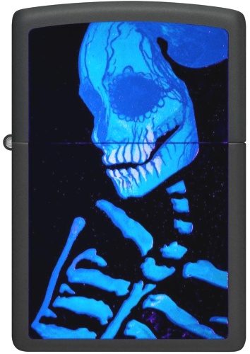  Зажигалка Zippo Skeleton Design с покрытием Black Light