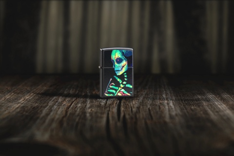  Зажигалка Zippo Skeleton Design с покрытием Black Light