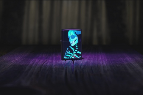  Зажигалка Zippo Skeleton Design с покрытием Black Light