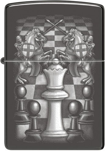  Зажигалка Zippo Chess Design с покрытием High Polish Black