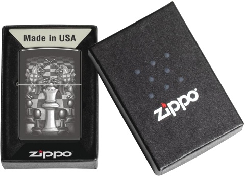  Зажигалка Zippo Chess Design с покрытием High Polish Black