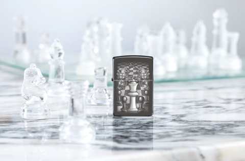  Зажигалка Zippo Chess Design с покрытием High Polish Black