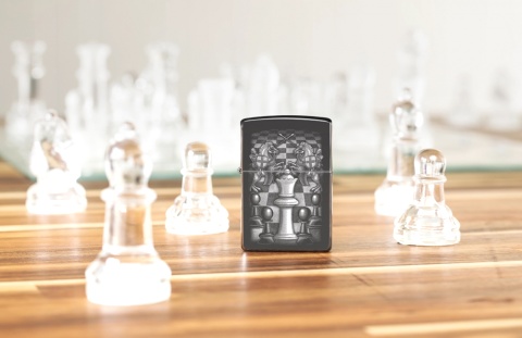  Зажигалка Zippo Chess Design с покрытием High Polish Black