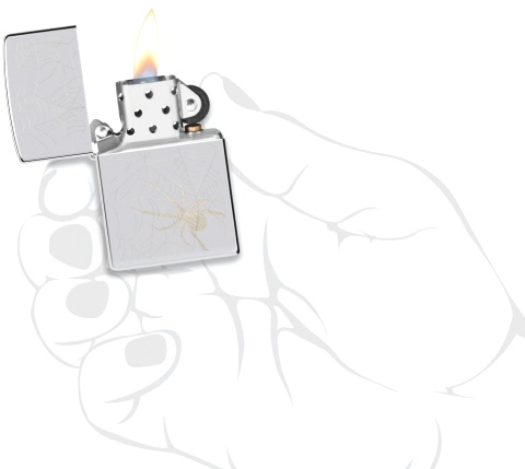  Зажигалка Zippo Spider Design с покрытием High Polish Chrome