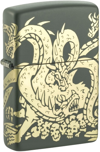  Зажигалка Zippo Dragon Design с покрытием Green Matte