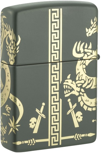  Зажигалка Zippo Dragon Design с покрытием Green Matte