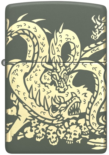  Зажигалка Zippo Dragon Design с покрытием Green Matte