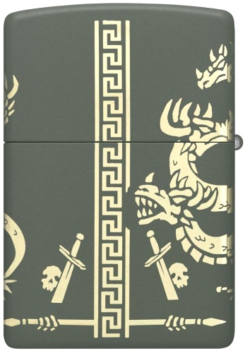  Зажигалка Zippo Dragon Design с покрытием Green Matte