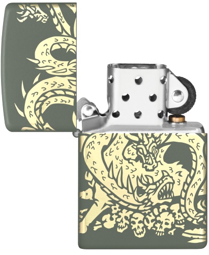  Зажигалка Zippo Dragon Design с покрытием Green Matte