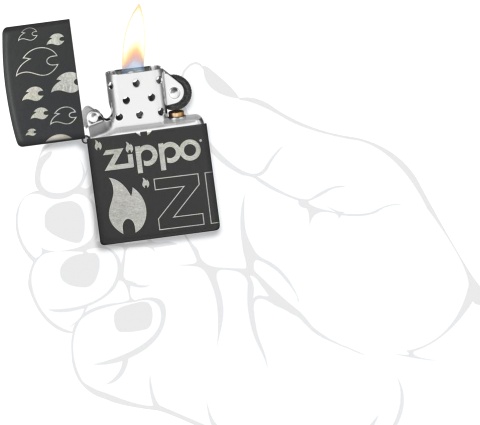  Зажигалка Zippo Classic с покрытием Black Matte