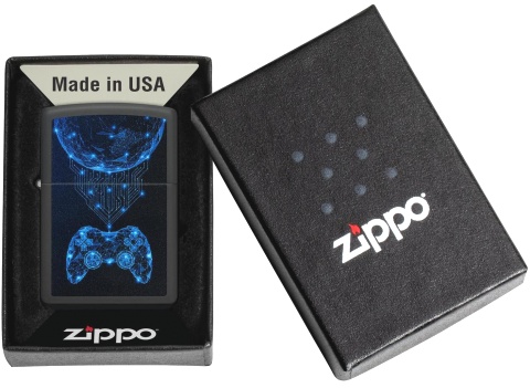  Зажигалка ZIPPO Gaming с покрытием Black Matte