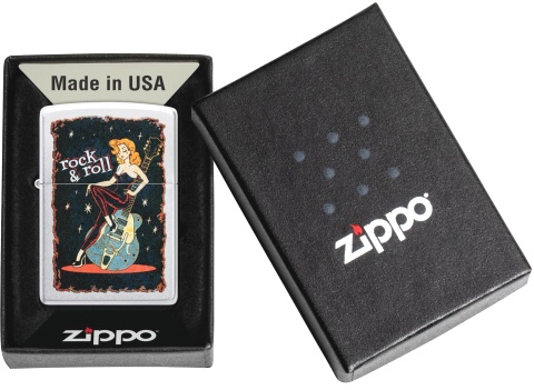  Зажигалка Zippo Cool Chick с покрытием Satin Chrome