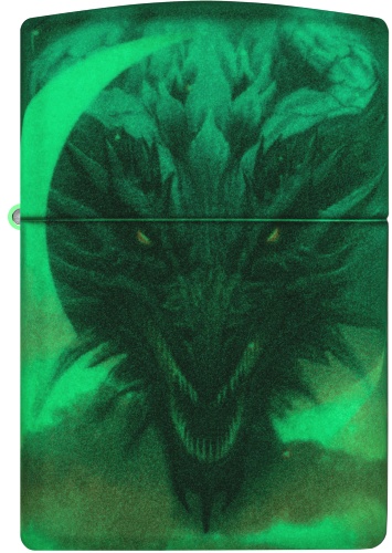  Зажигалка Zippo Dragon Design с покрытием Glow In The Dark Green