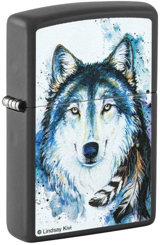  Зажигалка Zippo Feed the Good Wolf с покрытием Black Matte