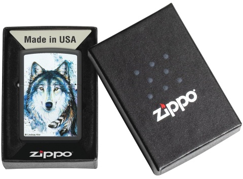  Зажигалка Zippo Feed the Good Wolf с покрытием Black Matte